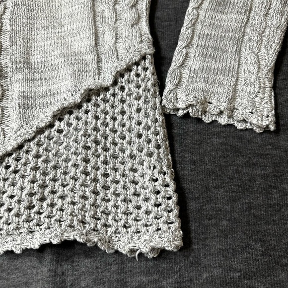 Ladies TIVOLI Linen Cotton Sweater Gray Rolled Neck L - Picture 3 of 10